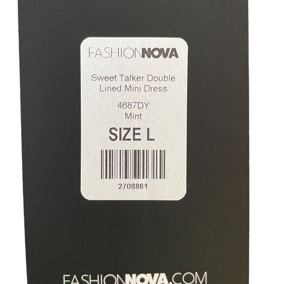 Fashion Nova ~ MINT GREEN ~ Sweet Talker Double Lined Mini dress ~ size Large - Picture 6 of 8